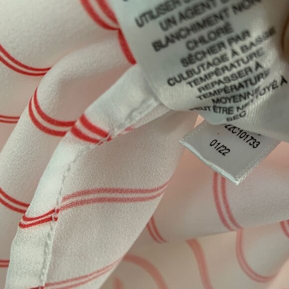 Chicos Sz 3 Striped Red and White Button-Up Nautical Tunic Top Blouse - Picture 4 of 8